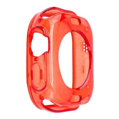 For Apple Watch Ultra 3 / 2 / 1 49mm Glacier Jelly Clear TPU Case Watch Band(Red) by bashfashion