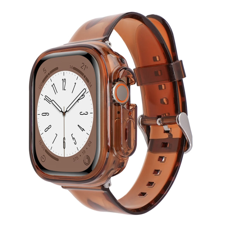 For Apple Watch Ultra 3 / 2 / 1 49mm Glacier Jelly Clear TPU Case Watch Band(Brown) by bashfashion