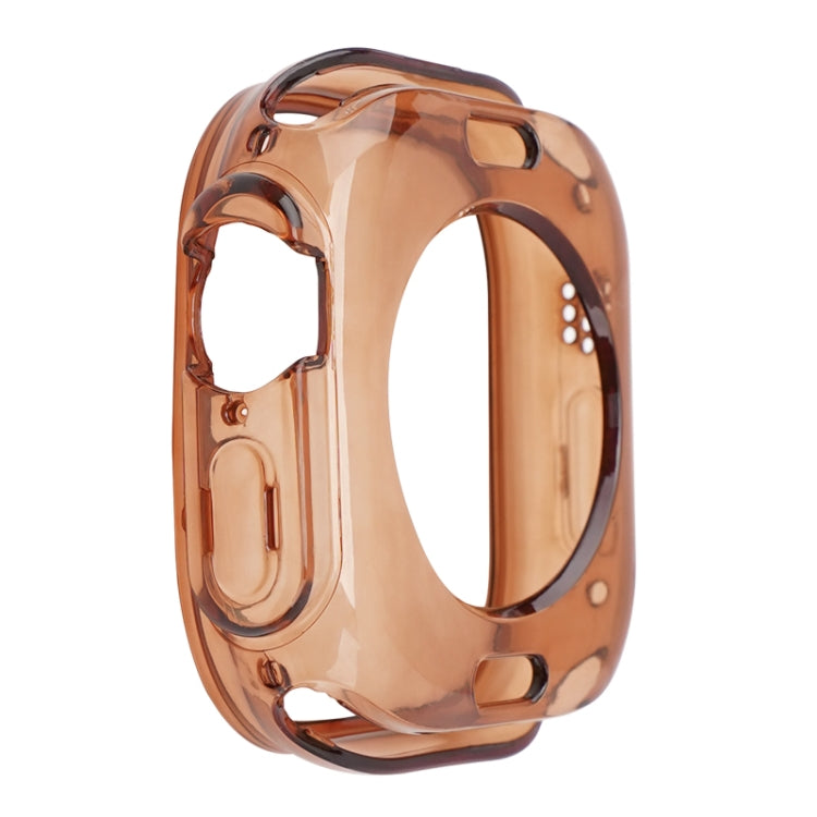 For Apple Watch Ultra 3 / 2 / 1 49mm Glacier Jelly Clear TPU Case Watch Band(Brown) by bashfashion
