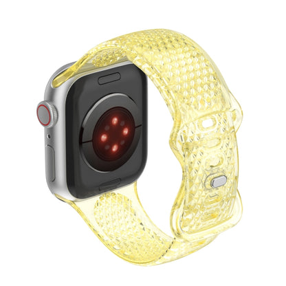 Diamond Pattern Clear TPU Watch Band For Apple Watch Ultra 49mm&Watch Ultra 2 49mm / Series 9&8&7 45mm / SE 3&SE 2&6&SE&5&4 44mm / 3&2&1 42mm(Yellow) by bashfashion