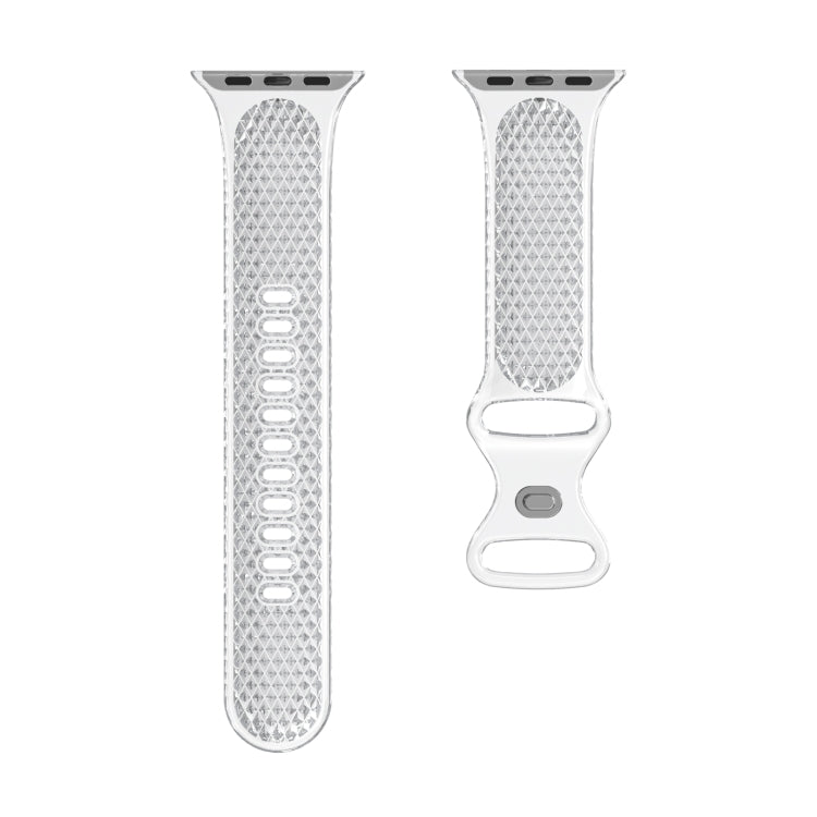 Diamond Pattern Clear TPU Watch Band For Apple Watch Ultra 49mm&Watch Ultra 2 49mm / Series 9&8&7 45mm / SE 3&SE 2&6&SE&5&4 44mm / 3&2&1 42mm(Transparent) by bashfashion