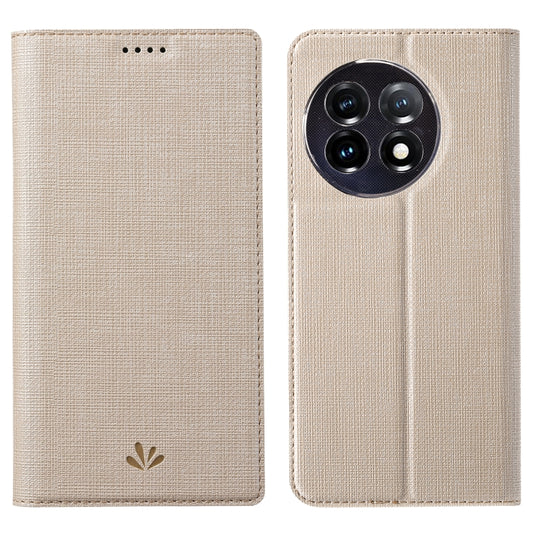 For One Plus 11 ViLi DMX Series Shockproof Magnetic Flip Leather Phone Case(Gold) by ViLi