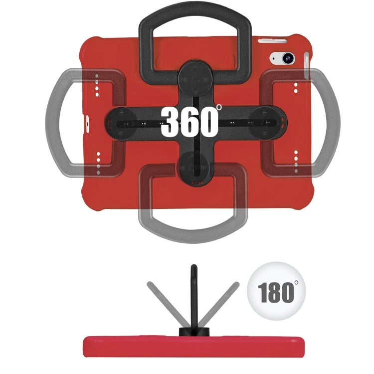 For iPad 2025 / 2022 Shield 360 Rotation Handle EVA Shockproof PC Tablet Case(Red Black) by bashfashion