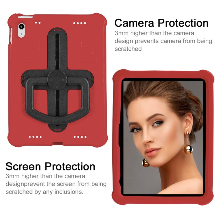 For iPad 2025 / 2022 Shield 360 Rotation Handle EVA Shockproof PC Tablet Case(Red Black) by bashfashion
