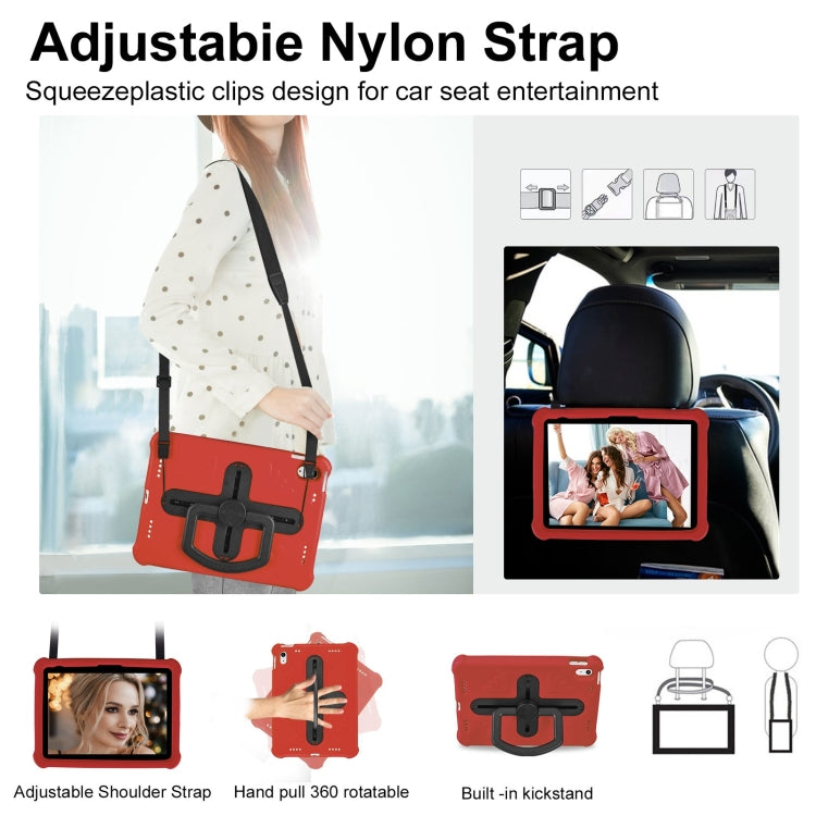 For iPad 2025 / 2022 Shield 360 Rotation Handle EVA Shockproof PC Tablet Case(Red Black) by bashfashion