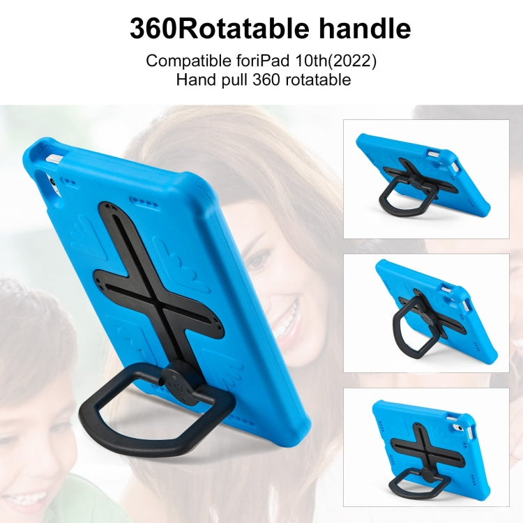 For iPad 2025 / 2022 Shield 360 Rotation Handle EVA Shockproof PC Tablet Case(Blue Black) by bashfashion