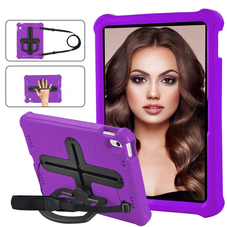 For iPad 2025 / 2022 Shield 360 Rotation Handle EVA Shockproof PC Tablet Case(Purple Black) by bashfashion