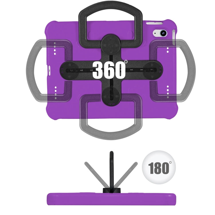 For iPad 2025 / 2022 Shield 360 Rotation Handle EVA Shockproof PC Tablet Case(Purple Black) by bashfashion