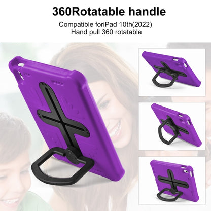 For iPad 2025 / 2022 Shield 360 Rotation Handle EVA Shockproof PC Tablet Case(Purple Black) by bashfashion