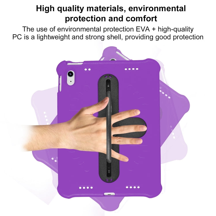 For iPad 2025 / 2022 Shield 360 Rotation Handle EVA Shockproof PC Tablet Case(Purple Black) by bashfashion