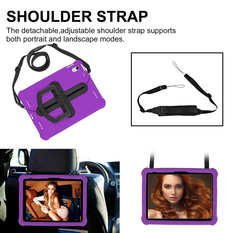 For iPad 2025 / 2022 Shield 360 Rotation Handle EVA Shockproof PC Tablet Case(Purple Black) by bashfashion