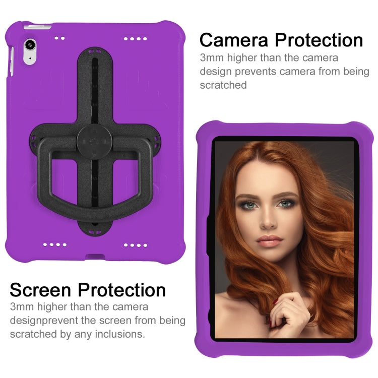 For iPad 2025 / 2022 Shield 360 Rotation Handle EVA Shockproof PC Tablet Case(Purple Black) by bashfashion