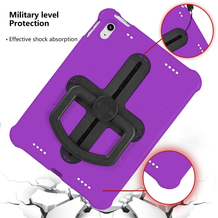 For iPad 2025 / 2022 Shield 360 Rotation Handle EVA Shockproof PC Tablet Case(Purple Black) by bashfashion