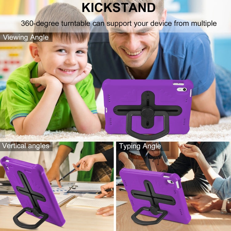 For iPad 2025 / 2022 Shield 360 Rotation Handle EVA Shockproof PC Tablet Case(Purple Black) by bashfashion