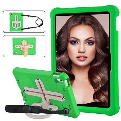 For iPad 2025 / 2022 Shield 360 Rotation Handle EVA Shockproof PC Tablet Case(Green Beige) by bashfashion
