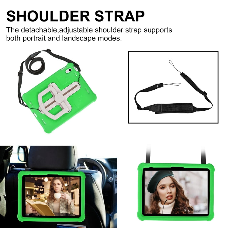 For iPad 2025 / 2022 Shield 360 Rotation Handle EVA Shockproof PC Tablet Case(Green Beige) by bashfashion