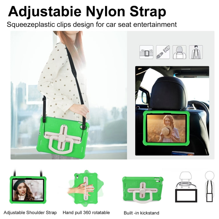 For iPad 2025 / 2022 Shield 360 Rotation Handle EVA Shockproof PC Tablet Case(Green Beige) by bashfashion