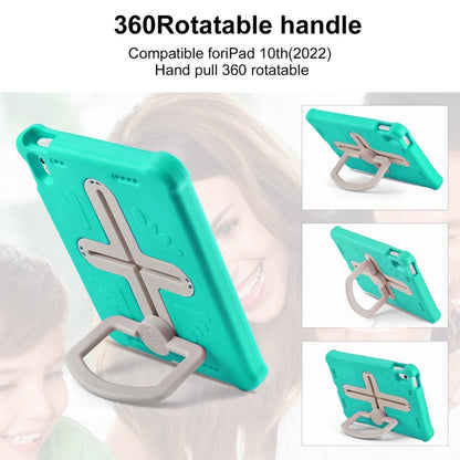 For iPad 2025 / 2022 Shield 360 Rotation Handle EVA Shockproof PC Tablet Case(Mint Green Beige) by bashfashion