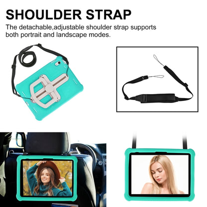 For iPad 2025 / 2022 Shield 360 Rotation Handle EVA Shockproof PC Tablet Case(Mint Green Beige) by bashfashion