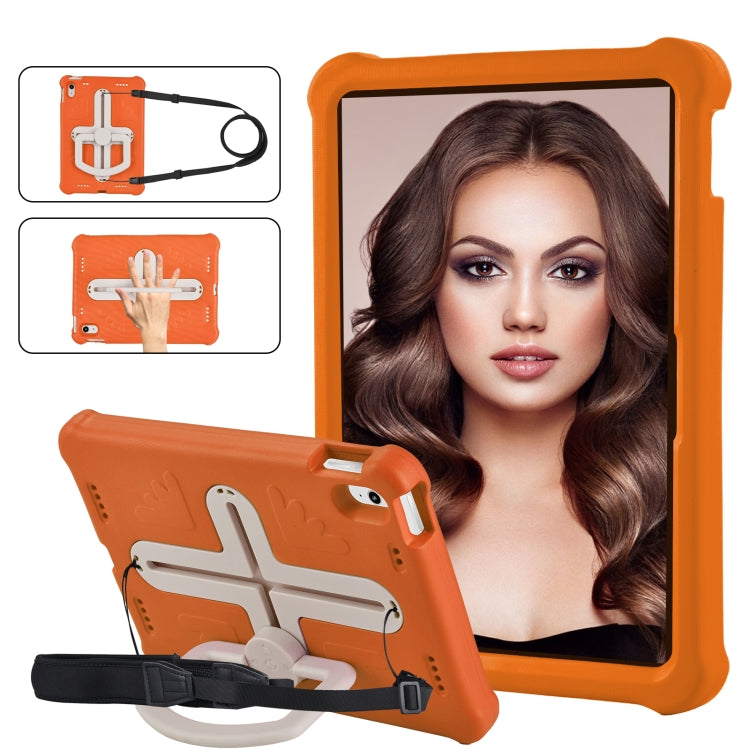 For iPad 2025 / 2022 Shield 360 Rotation Handle EVA Shockproof PC Tablet Case(Orange Beige) by bashfashion