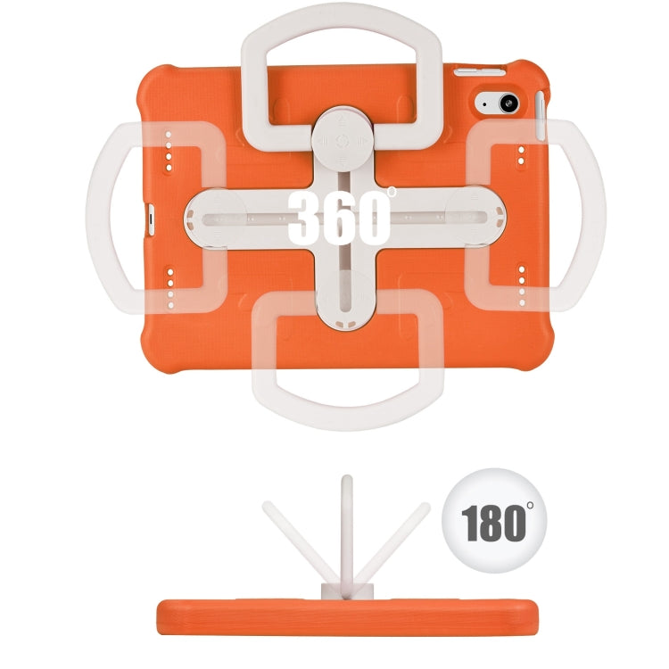 For iPad 2025 / 2022 Shield 360 Rotation Handle EVA Shockproof PC Tablet Case(Orange Beige) by bashfashion