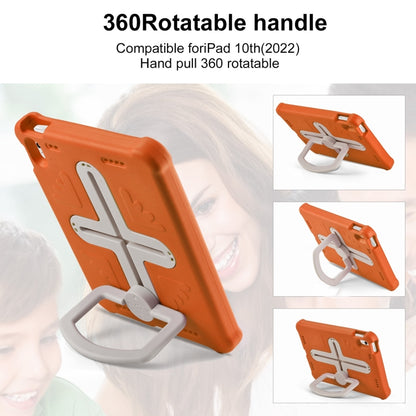 For iPad 2025 / 2022 Shield 360 Rotation Handle EVA Shockproof PC Tablet Case(Orange Beige) by bashfashion