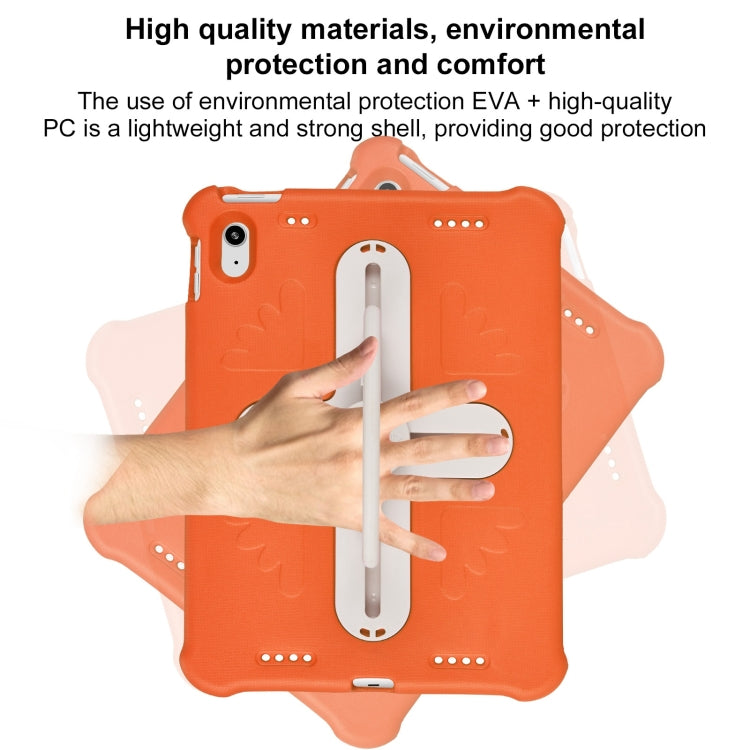 For iPad 2025 / 2022 Shield 360 Rotation Handle EVA Shockproof PC Tablet Case(Orange Beige) by bashfashion