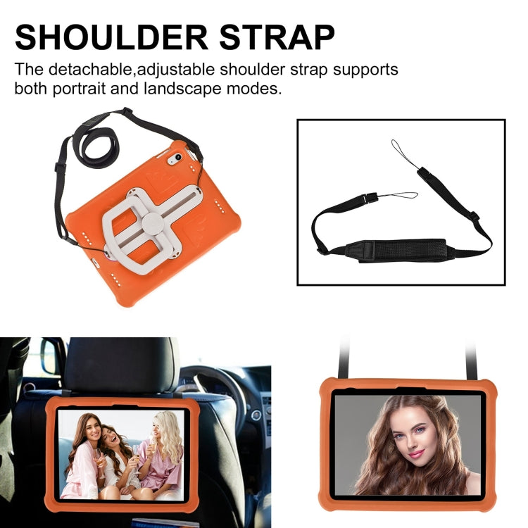 For iPad 2025 / 2022 Shield 360 Rotation Handle EVA Shockproof PC Tablet Case(Orange Beige) by bashfashion