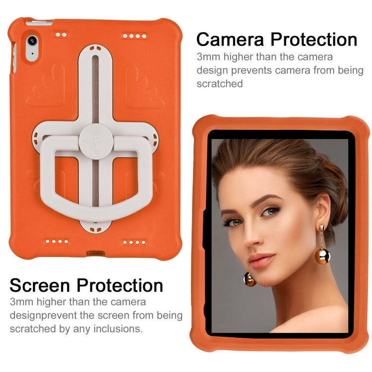 For iPad 2025 / 2022 Shield 360 Rotation Handle EVA Shockproof PC Tablet Case(Orange Beige) by bashfashion