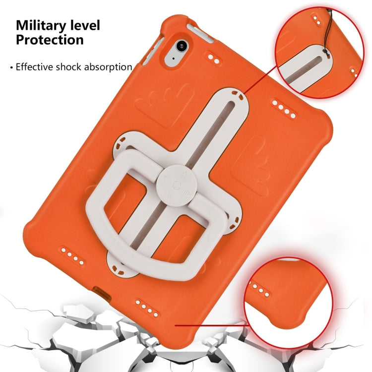 For iPad 2025 / 2022 Shield 360 Rotation Handle EVA Shockproof PC Tablet Case(Orange Beige) by bashfashion