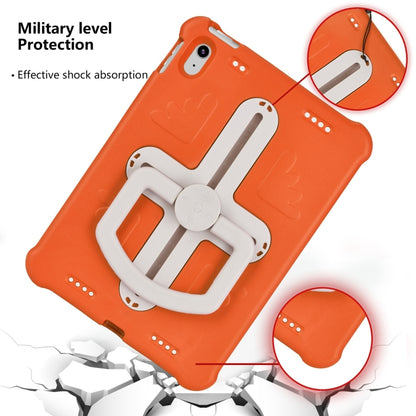 For iPad 2025 / 2022 Shield 360 Rotation Handle EVA Shockproof PC Tablet Case(Orange Beige) by bashfashion