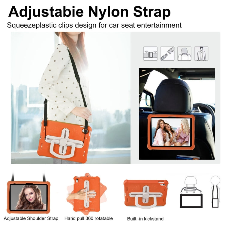 For iPad 2025 / 2022 Shield 360 Rotation Handle EVA Shockproof PC Tablet Case(Orange Beige) by bashfashion