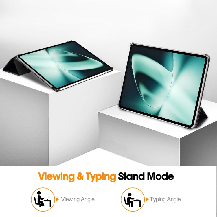 For OnePlus Pad Custer Painted 3-Fold Holder Smart Leather Tablet Case(Big Eye Me) by bashfashion