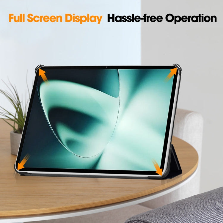 For OnePlus Pad Custer Painted 3-Fold Holder Smart Leather Tablet Case(Big Eye Me) by bashfashion