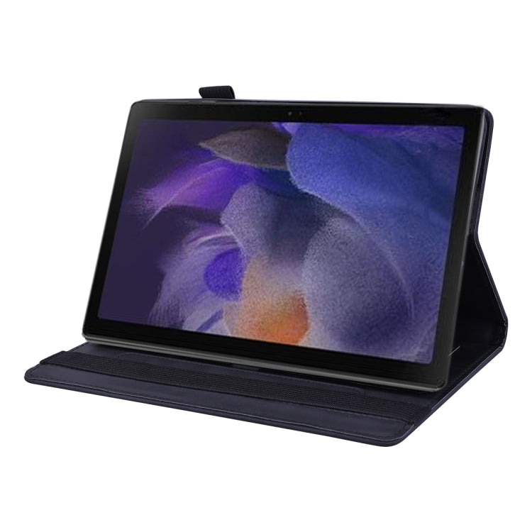 For Samsung Galaxy Tab A8 10.5 2021 Calf Texture Embossed Flip Leather Tablet Case(Black) by bashfashion