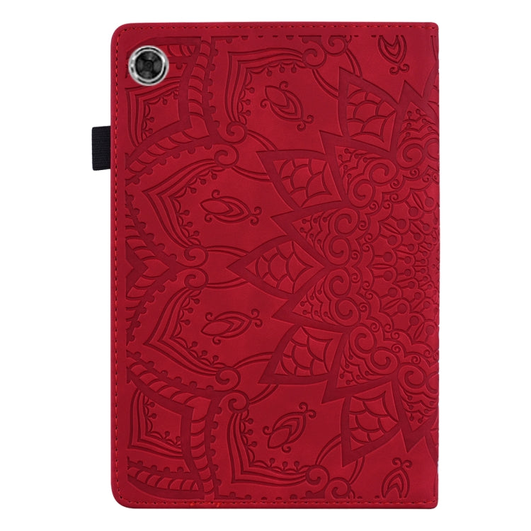 For Samsung Galaxy Tab A8 10.5 2021 Calf Texture Embossed Flip Leather Tablet Case(Red) by bashfashion