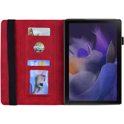 For Samsung Galaxy Tab A8 10.5 2021 Calf Texture Embossed Flip Leather Tablet Case(Red) by bashfashion