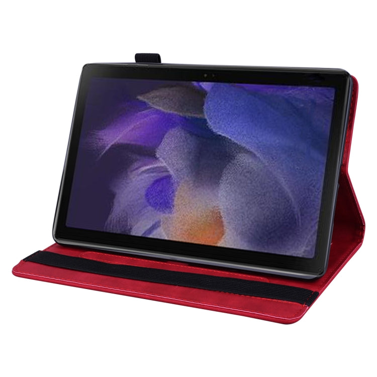 For Samsung Galaxy Tab A8 10.5 2021 Calf Texture Embossed Flip Leather Tablet Case(Red) by bashfashion