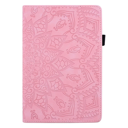 For Samsung Galaxy Tab A8 10.5 2021 Calf Texture Embossed Flip Leather Tablet Case(Pink) by bashfashion