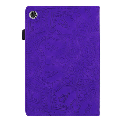 For Samsung Galaxy Tab A8 10.5 2021 Calf Texture Embossed Flip Leather Tablet Case(Purple) by bashfashion