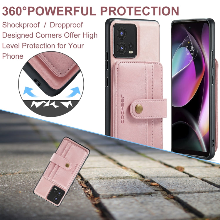 For Motorola Moto S30 Pro JEEHOOD RFID Blocking Anti-Theft Magnetic PU Phone Case(Pink) by JEEHOOD