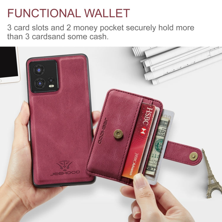 For Motorola Moto S30 Pro JEEHOOD RFID Blocking Anti-Theft Magnetic PU Phone Case(Red) by JEEHOOD
