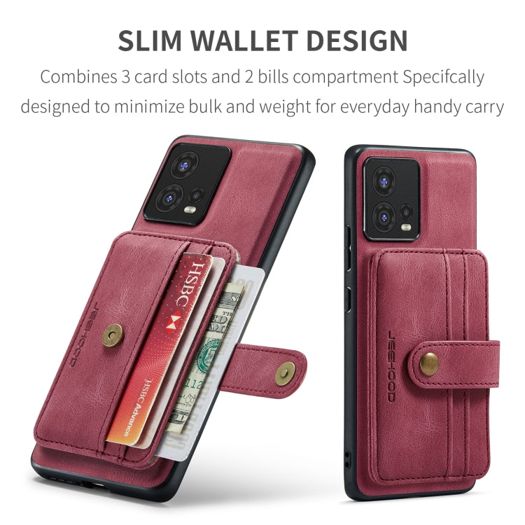 For Motorola Moto S30 Pro JEEHOOD RFID Blocking Anti-Theft Magnetic PU Phone Case(Red) by JEEHOOD