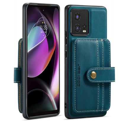 For Motorola Moto S30 Pro JEEHOOD RFID Blocking Anti-Theft Magnetic PU Phone Case(Blue) by JEEHOOD