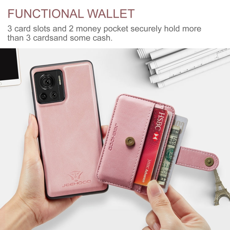 For Motorola Moto X30 Pro JEEHOOD RFID Blocking Anti-Theft Magnetic PU Phone Case(Pink) by JEEHOOD