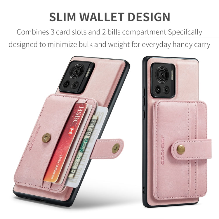 For Motorola Moto X30 Pro JEEHOOD RFID Blocking Anti-Theft Magnetic PU Phone Case(Pink) by JEEHOOD