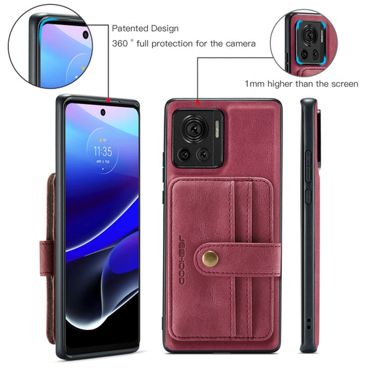 For Motorola Moto X30 Pro JEEHOOD RFID Blocking Anti-Theft Magnetic PU Phone Case(Red) by JEEHOOD