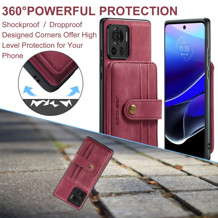 For Motorola Moto X30 Pro JEEHOOD RFID Blocking Anti-Theft Magnetic PU Phone Case(Red) by JEEHOOD