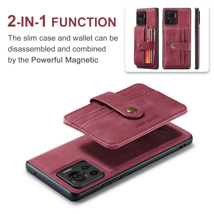 For Motorola Moto X30 Pro JEEHOOD RFID Blocking Anti-Theft Magnetic PU Phone Case(Red) by JEEHOOD