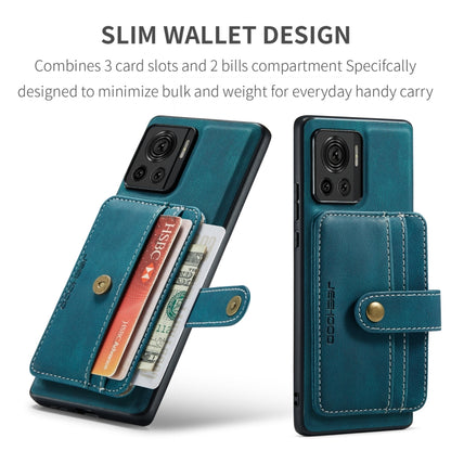 For Motorola Moto X30 Pro JEEHOOD RFID Blocking Anti-Theft Magnetic PU Phone Case(Blue) by JEEHOOD